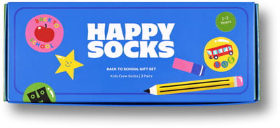 Happy Socks kids giftbox 3P sokken back to school multi