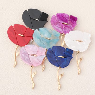Grote Bloem Broche Pin Acryl Roos Dames Broche Mode Ontwerp Cadeau Voor Vrouwen Kleding Decoratie blauw