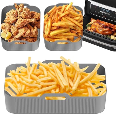Bakvorm - Oven mand - Lucht frituren - Hittebestendig tot 240°C - 32x20 cm - Grijs