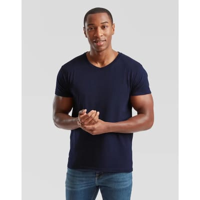 Katoenen T-shirt met v-hals Fruit of the Loom Iconic 150