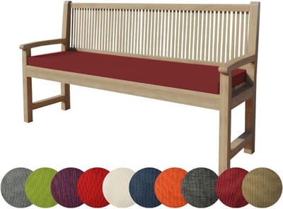 Bankkussen - Zitkussen Rugkussen - Tuinbank Comfort - Wasbaar Polyester - 120x50x5cm - Donkerrood