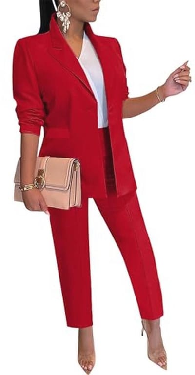 Tweedelige dames zakelijke casual outfit set met blazer en broek