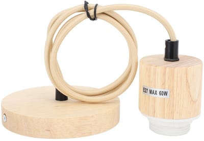 Allecto - Vintage E27 Houten Hanglamp met 1 Meter Kabel voor Keuken en Woonkamer