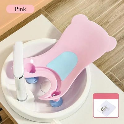 Baignoire pour bébé Outil de lavage de pets pour bébé pour filles garçons Lavage des fesses Nouveau-nés Enfants Bassin à pets de bain pour bébé Produits Mère-enfants rose
