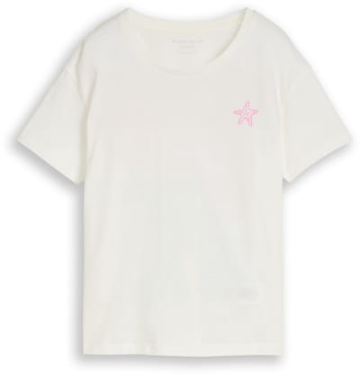 Tom Tailor - Oversized T-shirt met print op de rug - Maat 92/98 - Whisper White