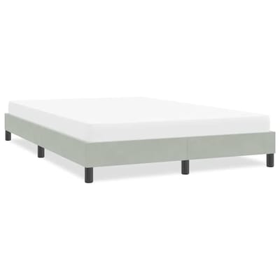 vidaXL - Bedframe - zonder - matras - 140x220 - cm - fluweel - lichtgrijs
