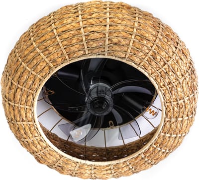 The Fan no.8 Nina plafond fan 50cm 4xE27 DC 20w Rattan 3xspeed/timer/summer+winter