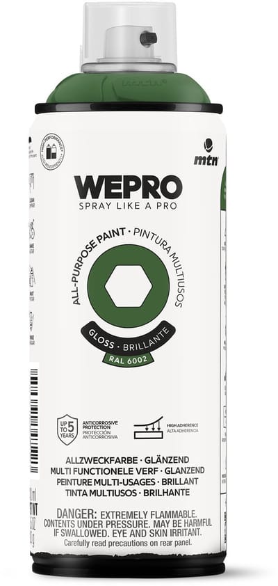 Spuitbus Ral 6002 Groen Glans MTN WEPRO ALL-PURPOSE PAINT 400ML HG RAL 6002