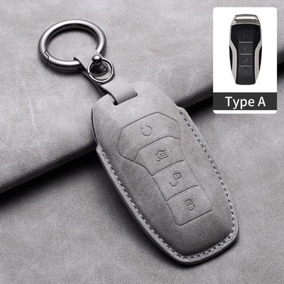 Leren Autotoetsenbord Hoes Afstandsbediening Fob Houder Sleutelhanger Voor Byd Song Plus Atto 3 Han Ev Tang Dm Qin Seal Dolphin Toetsenbord Accessoires gray