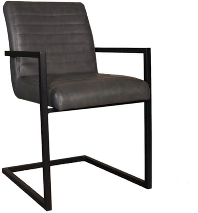 SET DEAL: 4 stuks Eetkamerstoel met armleuning antraciet Noor industrieel design eetstoel zetel