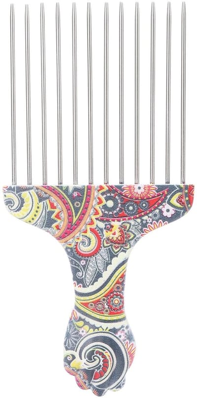 Dailygoody - Afro Pick Kam - Kappers Styling Tool - Geschikt voor Krullend Haar - Metalen Kam - Voor Vlecht en Pruiken - Gebruik op Droog Haar