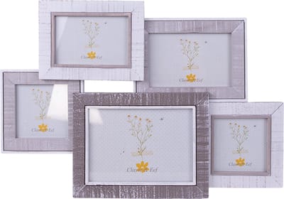 Clayre & Eef Fotolijst 18x13 cm Grijs Wit Hout