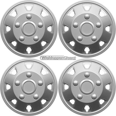 EXTRA BOLLE Wieldoppen ITAH 14-inch zilver. Set a 4 stuks