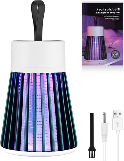 Elektrische Insectenbestrijdingslamp met USB, 2-in-1 Muggenval en Nachtlamp voor Binnen en Buiten, Oplaadbaar, 5 W, 2000 V, Effectieve Muggenbestrijding en Insectenbescherming