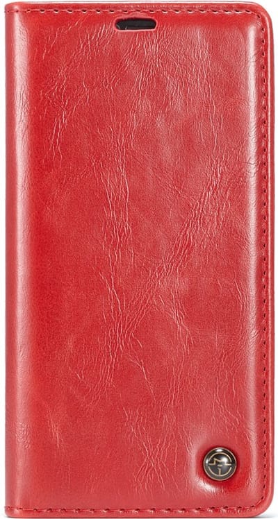 Caseme Kunstleer Wallet pasjeshouder hoesje geschikt voor iPhone X XS case - rood