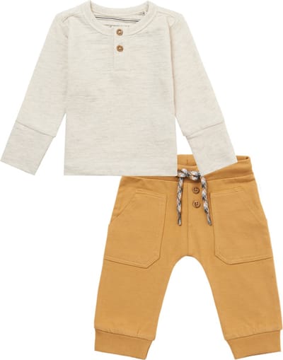 Noppies - kledingset - 2delig - Broek Murphy Apple Cinnamon - Shirt Miami Oatmeal - Maat 92