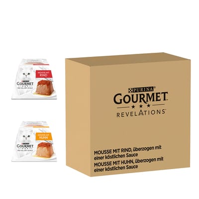 Gourmet Revelations Mousse - Kattenvoer Natvoer - Kip & Rund - 48 x 57 g