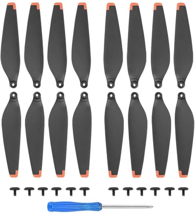 Drone Propellers - Voor DJI Mavic Mini 3 en 4 PRO propellers - Standaard Propellers - Zwart/Oranje - 16 Delig