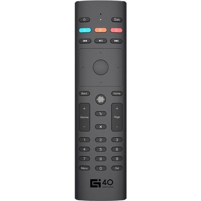 G40S Smart Voice Air Mouse 6-assige gyroscoop Handheld afstandsbediening IR-leerstembediening 3 zwart