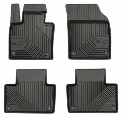Premium Rubberen Mattenset No.77 - Geschikt voor Volvo XC90 II vanaf 2014 - Perfecte Pasvorm - TPE Elastomeer - Zwart - 4-delig - FROGUM