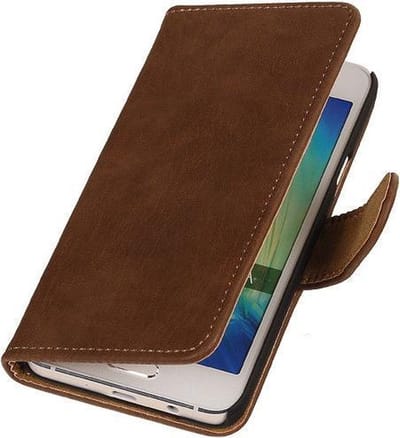 Bruin Hout Samsung Galaxy Core 2 Book/Wallet Case/Cover