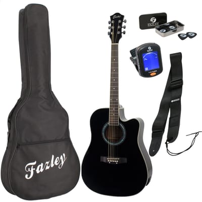 Westerngitaar starterset - incl. gigbag, band en plectrum - Fazley FE118CBK - Zwart