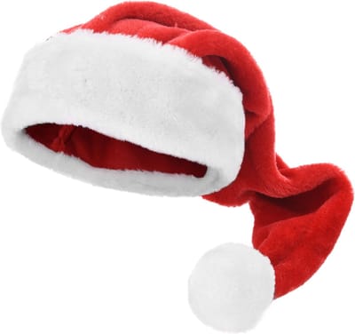 Luxe lange kerstmuts rood/wit - pluche stof - voor volwassenen - 70 cm - Kerstaccessoires / kerst verkleedaccessoires