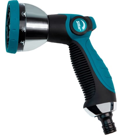 Sillar Sproeipistool - Metalen Tuinsproeier - 10 Spuitstanden - Multifunctioneel Spuitpistool voor Besproeiing en Reinigen van Oppervlakken - 1 Stuk