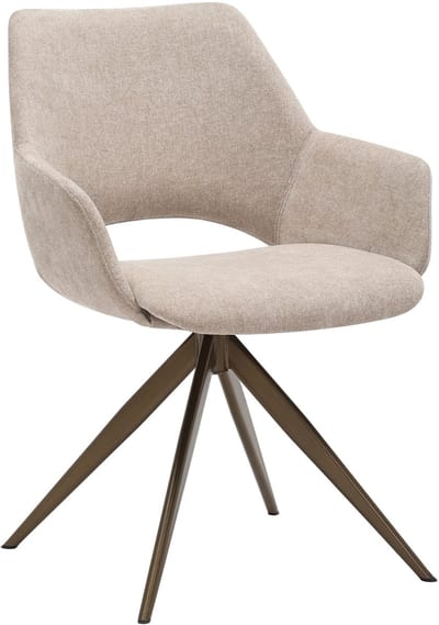 StarFurn Eetkamerstoel Daisy - Beige Stof - Draaibaar
