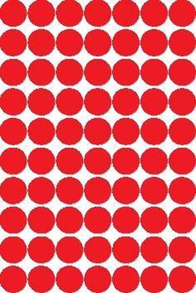 Apli ronde etiketten in etui diameter 19 mm, rood, 560 stuks, 70 per blad