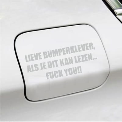 Bumpersticker - Lieve Bumperklever - 6 X 14,8 - Licht Grijs