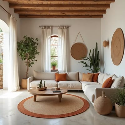 Rond jute vloerkleed naturel/roest/bruin met rand 120cm Mrcarpet