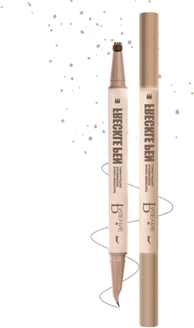 Visstift met stempel en 15° punt, langdurige waterdichte make-upstift voor natuurlijke look, tattoo-pen voor wenkbrauwen en eyeliner, kleur #02