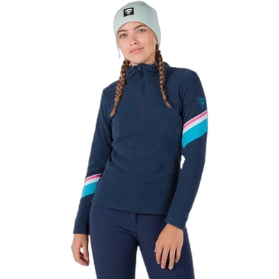 Rossignol Strawpile Fleece Met Halve Rits Blauw M Vrouw