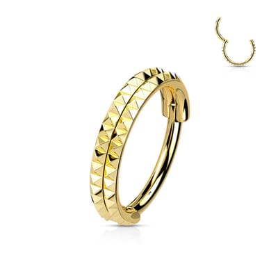 Piercing High Quality ring Pyramid Cuts Chevron 1.2x10 - goud - LMPiercings
