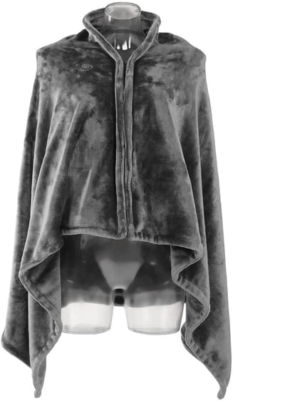 Sherpa Verwarmde Deken Wrap, 5V USB Pluche Verwarmde Sjaal Draagbare Verwarmde Poncho met 3 Warmte-instellingen voor Auto Kantoor Thuis Reizen, Grijs