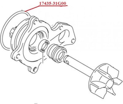 Joint moteur origine pour Quad Suzuki 750 LT-A 2008 à 2013 17435-31G00 Neuf