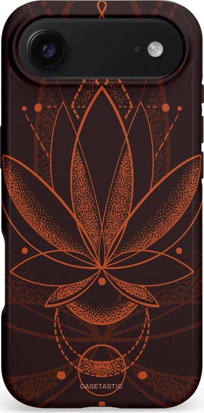 Casetastic hoesje geschikt voor Apple iPhone Air - MagSafe - Dubbellaagse bescherming - Lotus Groei - Fashion Case - Zwart Bruin