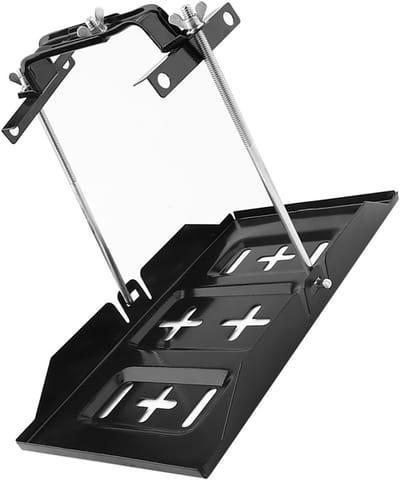 Universele Batterijhouder - Accubak Klemset - Voertuig Accu Beveiligen - Roestbestendige Ijzeren Constructie - 135-190 mm Breed - Zwart