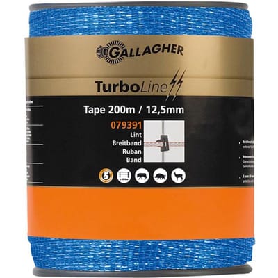 Gallagher TurboLine Lint 12,5mm Blauw (200m) - Duurzame afrastering met blauwe stroomgeleiding