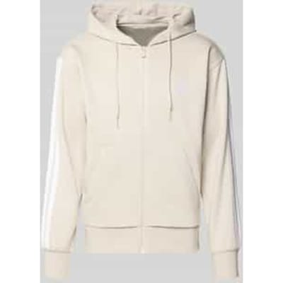 Adidas Essentials 3 Stripes Fleece Sweatshirt Met Rits Beige S / Regular Man