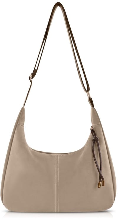 Dailygoods - Andiker Middelgrote suède schoudertas voor dames, crossbody tas voor dames, met verstelbare schouderriem en ritssluiting