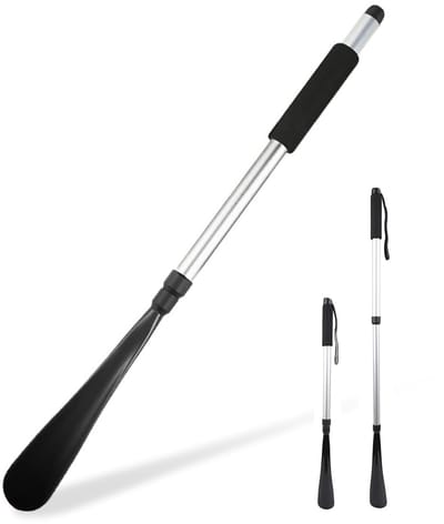 Dailygoods- Schoenlepel Telescopisch 55-80 cm - Aluminiumlegering - Antislip Handgreep - Duurzaam - Geschikt voor Heren/Dames - Ideaal voor Rugpijn - Schoenhulp