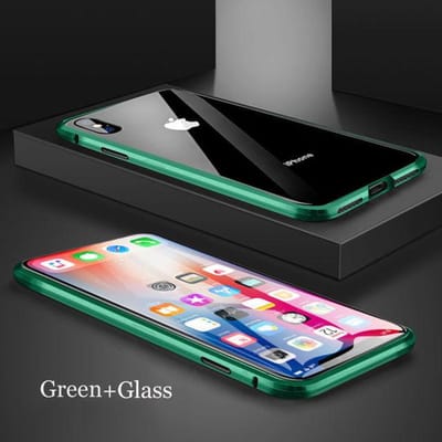 Magnetische Metalen Dubbelzijdige Gehard Glas Case 360 Graden Bescherming Voor iPhone 15 14 13 12 11 Pro MAX XR XS 8 7 Plus SE iPhone 15 Pro Max