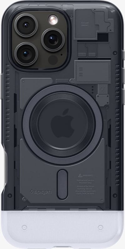Spigen Classic C1 MagFit Hoesje Geschikt voor Apple iPhone 16 Pro - Compatibel met MagSafe - Retro Back Cover - Graphite