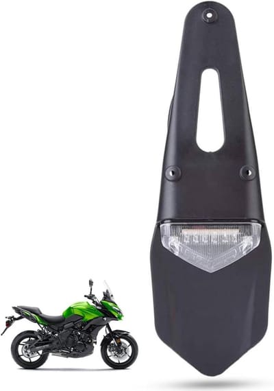 Motorfietslicht led-verlichting voor spatbord achterlicht nummerplaatverlichting ABS veiligheidslicht achterlicht voor motorfiets cross-motorfiets (zilver)