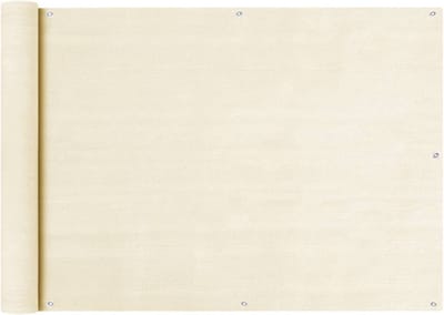 vidaXL - Balkonscherm - 75x400 - cm - HDPE - crèmekleurig