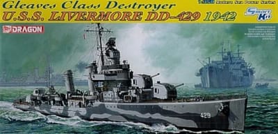 Dragon Modelbouwpakket Militaire voertuigen - 1027 USS Livermore DD-429 - Gleaves Class Destroyer 1942 Plastic - 1:350 - Modelbouw
