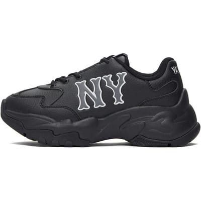 MLB New York Yankees Tendance Polyvalent Confortable Décontracté Sport Antidérapant Résistant à l'usure Basse Dad Shoes Baskets Unisexes Noir 3ASHC015N-50BKS 38 gray