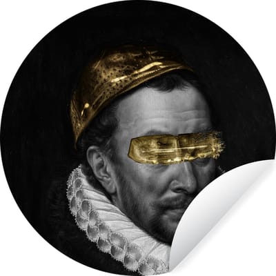 WallCircle® - Behangcirkel 100x100 cm - Muurstickers Willem van Oranje - Kunst - Verf - Muurcirkel woonkamer - Wandcirkel slaapkamer - Kamer decoratie zelfklevend - Muurdecoratie accessoires XXL